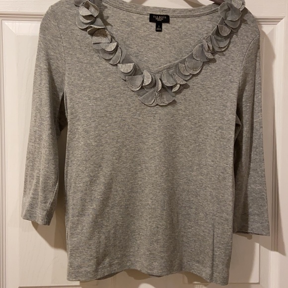 Talbots Cotton Shirt with Ruffle Detail Size S - Picture 4 of 7